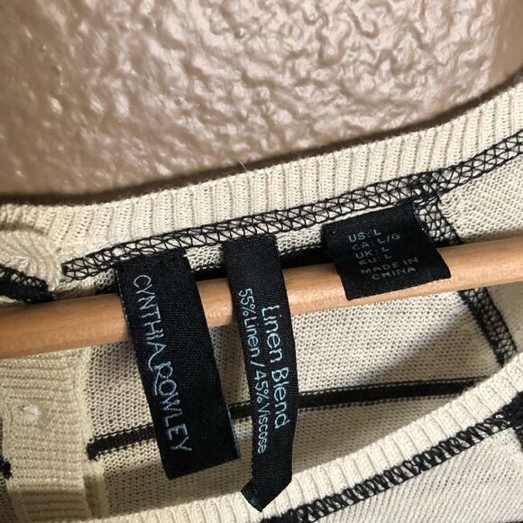 Cynthia Rowley Striped Linen Top - Picture 3 of 5